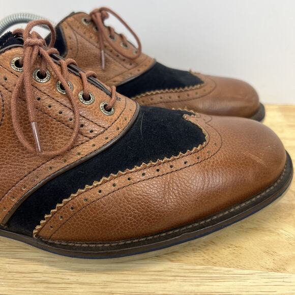 Mens Johnston & Murphy Wingtip Brogue Brown Blue Dress Derby Shoes Size 10.5 M main image 12